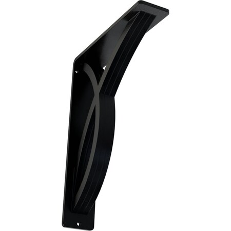 Ekena Millwork Miller Wrought Iron Bracket, (Triple center brace), Powder Coated Black 2"W x 7 1/2"D x 10"H BKTM02X07X10TMI